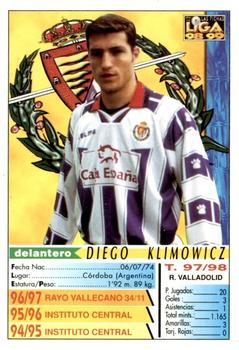 1998-99 Mundicromo Las Fichas de la Liga #197 Klimowicz Back