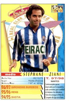 1998-99 Mundicromo Las Fichas de la Liga #216 Ziani Back