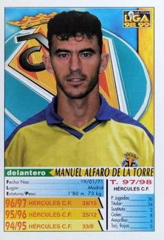1998-99 Mundicromo Las Fichas de la Liga #358 Alfaro Back
