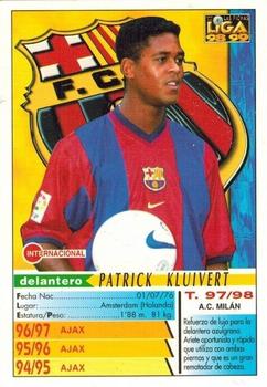 1998-99 Mundicromo Las Fichas de la Liga #452 Kluivert Back