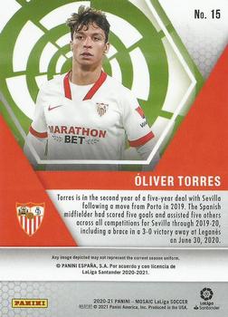 2020-21 Panini Mosaic La Liga #15 Oliver Torres Back