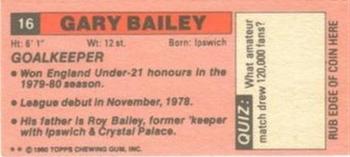 1980-81 Topps Footballer (Pink Back) - Singles #16 Gary Bailey Back