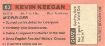 1980-81 Topps Footballer (Pink Back) - Singles #83 Kevin Keegan Back