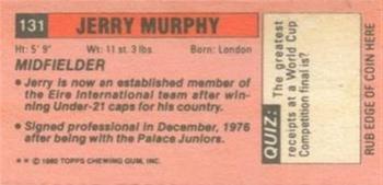 1980-81 Topps Footballer (Pink Back) - Singles #131 Jerry Murphy Back