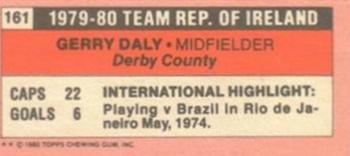 1980-81 Topps Footballer (Pink Back) - Singles #161 Gerry Daly Back