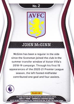 2020-21 Panini Chronicles - Certified Premier League Mirror Blue #2 John McGinn Back