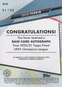 2020-21 Finest UEFA Champions League - Autographs Neon Green Refractor #FA-LP Lucas Perrin Back