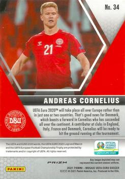 2021 Panini Mosaic UEFA EURO 2020 - Red Pulsar #34 Andreas Cornelius Back