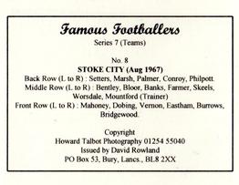 2000 David Rowland Famous Footballers Series 7 (Teams Through The Years) #8 Stoke City 1967 Back