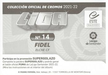 2021-22 Panini LaLiga Santander Este Stickers #14 Fidel Chaves Back
