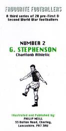 2009 Philip Neill Favourite Footballers Series 3 #2 George Stephenson Back