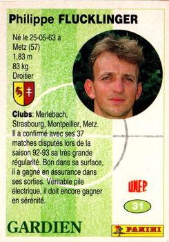 1994 Panini French League #31 Philippe Flucklinger Back