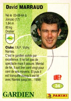 1994 Panini French League #34 David Marraud Back