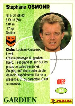 1994 Panini French League #44 Stéphane Osmond Back