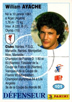 1994 Panini French League #101 William Ayache Back