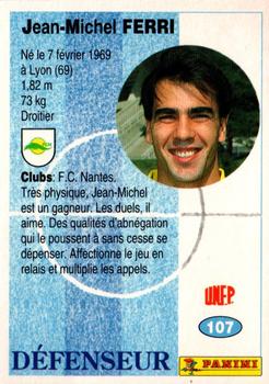 1994 Panini French League #107 Jean-Michel Ferri Back