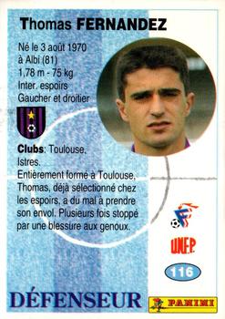 1994 Panini French League #116 Thomas Fernandez Back