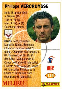 1994 Panini French League #124 Philippe Vercruysse Back