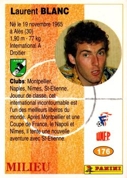 1994 Panini French League #176 Laurent Blanc Back