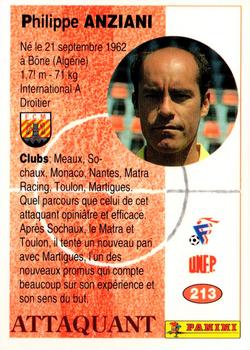 1994 Panini French League #213 Philippe Anziani Back