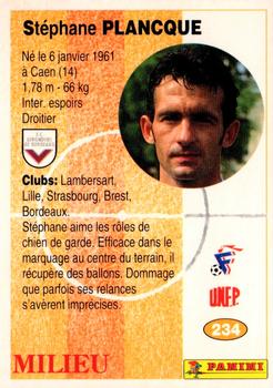 1994 Panini French League #234 Stéphane Plancque Back