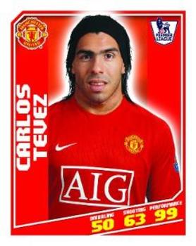 2008-09 Topps Premier League Sticker Collection #291 Carlos Tevez Front