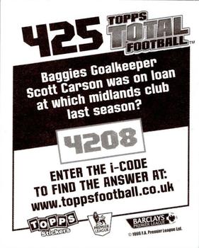 2008-09 Topps Premier League Sticker Collection #425 Carl Hoefkens Back