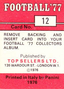 1976-77 Panini Football 77 (UK) #12 Alex Cropley Back