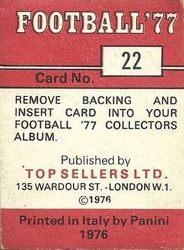1976-77 Panini Football 77 (UK) #22 Brian Little Back