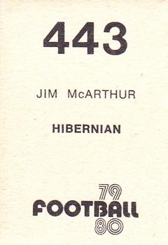 1979-80 Transimage Football Stickers #443 Jim McArthur Back