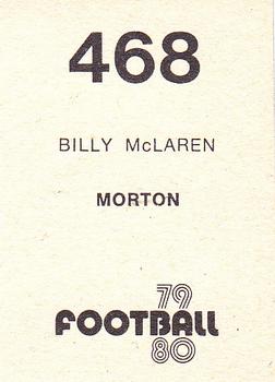 1979-80 Transimage Football Stickers #468 Billy McLaren Back