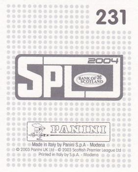 2003-04 Panini Scottish Premier League #231 Ian Murray Back