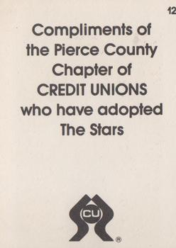 1983-84 Pierce County Credit Unions Tacoma Stars #12 Geoff Wall Back