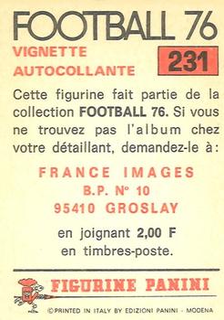 1975-76 Panini Football 76 (France) #231 Jacky Novi Back
