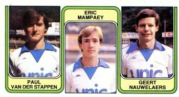 1982-83 Panini Football 83 (Belgium) #372 Paul van der Stappen  / Eric Mampaey / Geert Nauwelaers Front