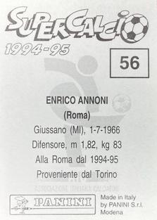 1994-95 Panini Supercalcio Stickers #56 Enrico Annoni Back