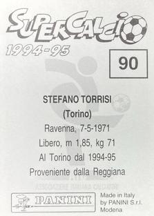 1994-95 Panini Supercalcio Stickers #90 Stefano Torrisi Back