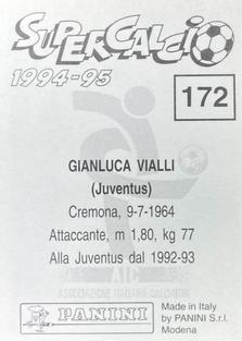 1994-95 Panini Supercalcio Stickers #172 Gianluca Vialli Back