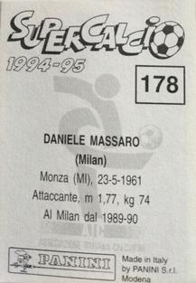 1994-95 Panini Supercalcio Stickers #178 Daniele Massaro Back