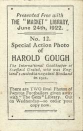 1922 The Magnet Library Football Real Photos of Famous Footballers #12 Harold Gough Back