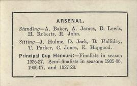 1930 Topical Times Football Teams #NNO Arsenal Back