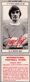 1967-68 Ty-Phoo International Football Stars Series 1 (Packet) #4 George Best Front