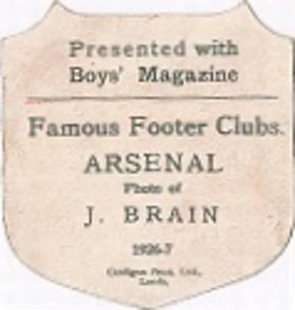 1926-27 Boys' Magazine Famous Footer Clubs #NNO Jimmy Brain Back