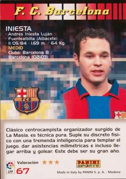 2004-05 Panini Megacracks #67 Iniesta Back