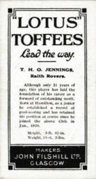 1924 John Filshill Ltd. Footballers #NNO Tom Jennings Back