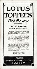 1924 John Filshill Ltd. Footballers #NNO Andy Wilson Back