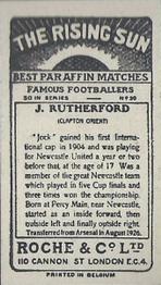 1927 Roche & Co. Ltd The Rising Sun Famous Footballers #30 Jock Rutherford Back