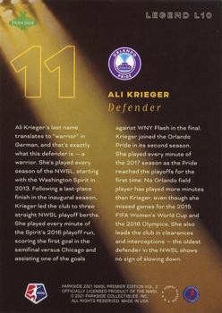 2021 Parkside NWSL Premier Edition - Legends #L10 Ali Krieger Back