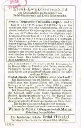 1927 Werner & Mertz Erdal Kwak Serienbild Series 4 Deutsche Fußballkämpfe (German Soccer Fights) #3 Karslruher F.V. - V.f.B. Stuttgart Back
