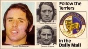 1970 Daily Mail 1st Division Wallchart #NNO Jimmy Nicholson, Dennis Clarke, Frank Worthington Front